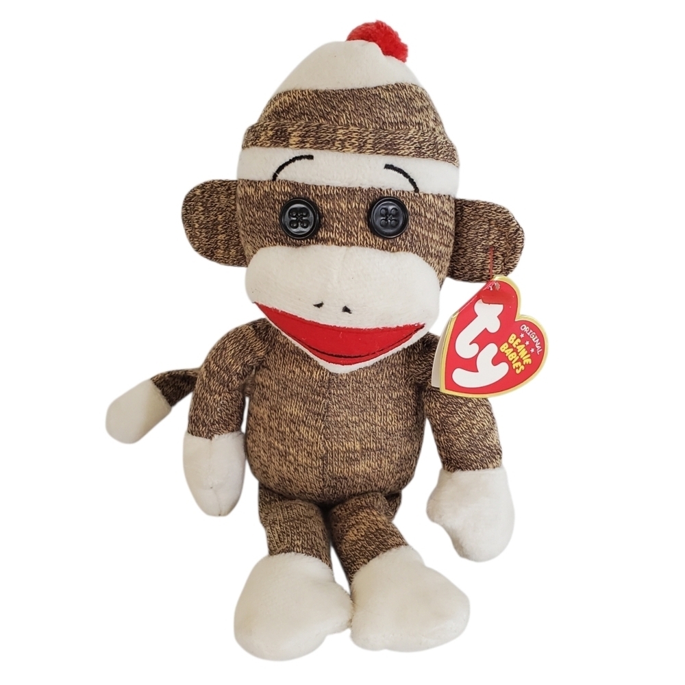 Ty Beanie Babies Socks The Sock Monkey 2011 18th Gen Tag